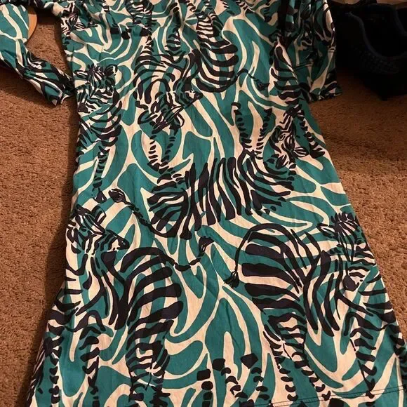 Lilly Pulitzer blue zebra print Marlowe dress xs - Picture 10 of 11